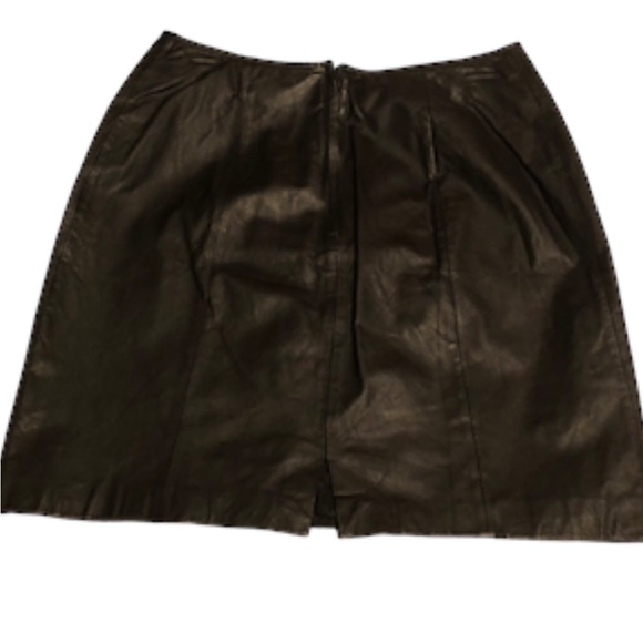 ROSENOIR - Women’s Black 100% Genuine Leather Black Short Skirt - Size 13/14 - Picture 3 of 12